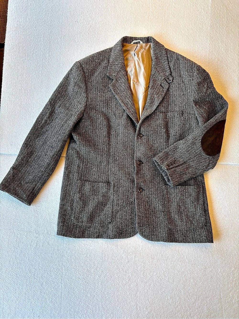 Gap Herringbone Blazer Gray & Brown XL